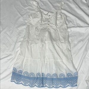 Seraphine White and Blue Embroidered Eyelet Dress size 8 NWOT